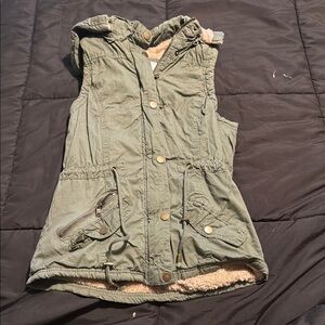 Women’s Olive Green Hooded Vest